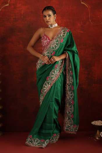 Aaroh By Dolly Padmira Embroidered Saree With Corset 