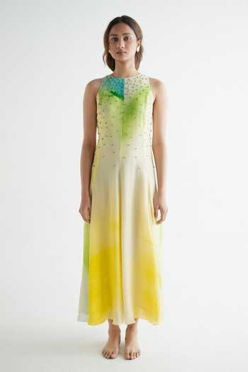 Forty Four Stone Embellished Ombre Dress 
