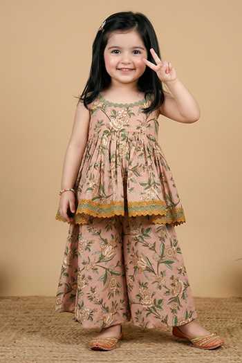 Byb Premium Floral Print Kurta & Sharara Set 