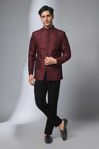 Salil Bhatia Raw Silk Embroidered Bandhgala 
