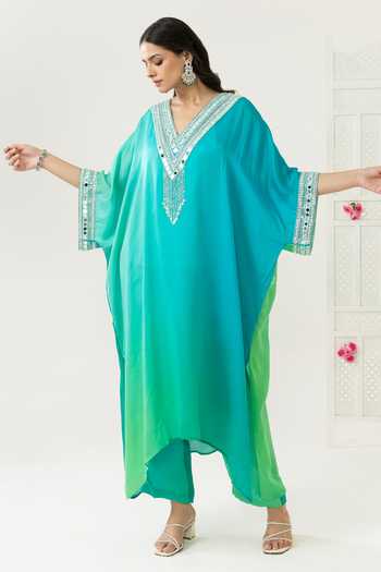 BAHAARA BY DIVYA NARULA Ava Mirror Bead Neckline Kurta & Pant Set 