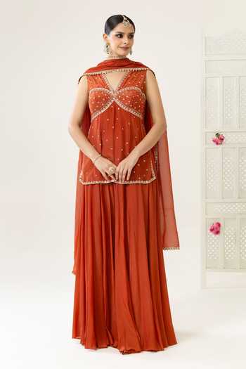 BAHAARA BY DIVYA NARULA Amira Embroidered Kurta Sharara Set 