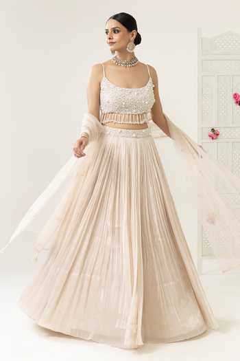 BAHAARA BY DIVYA NARULA Mahin Pleated Lehenga & Embroidered Blouse Set 