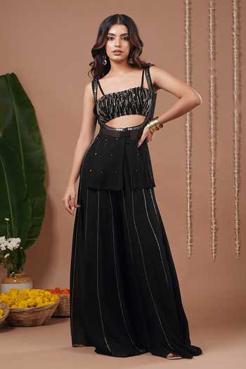 Ahi Clothing Embroidered Short Kurta Palazzo Set 
