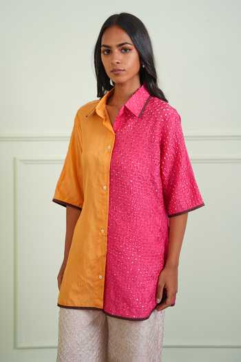 Twenty Nine Crushed Bandhani Silk Shirt 