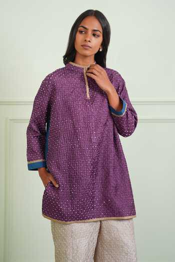 Twenty Nine Crushed Bandhani Short Shirt Kurta 