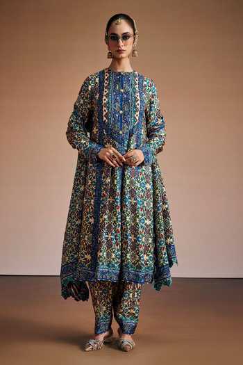 The Royaleum Floral Print Anarkali Set 