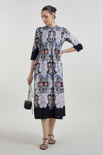 Sobariko Valerie Print Pleated Dress 