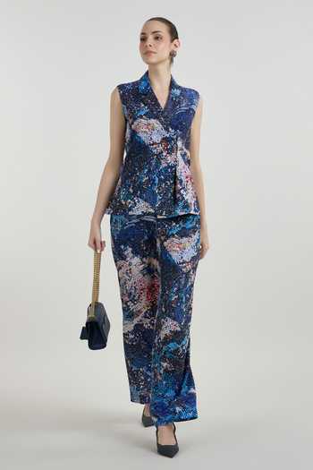 SOBARIKO Mosaic Print Blazer & Pant Set 