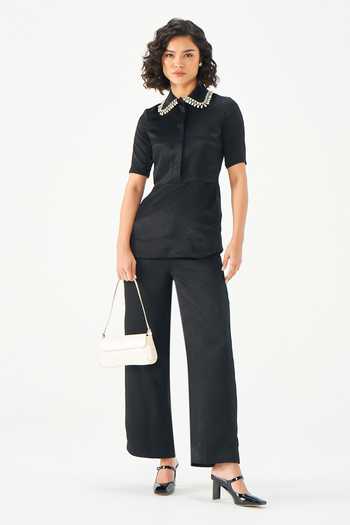 NOTEBOOK Delia Pearl Embellished Collar Top With Pant 