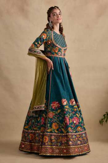 Kalista Qudsia Embroidered Anarkali With Dupatta
