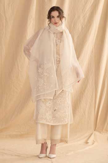 Dried Flowers Floral Applique Kurta Set 