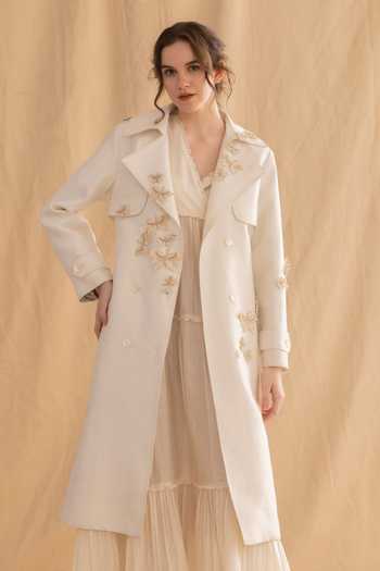 Dried Flowers 3D Embroidered Raw Silk Jacket 
