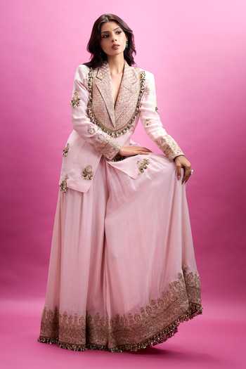 Anamika Khanna Placket Embroidered Blazer & Sharara Set 