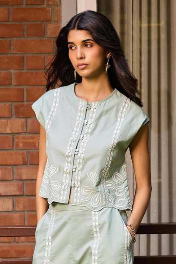 Needleten Embroidered Cotton Jacket