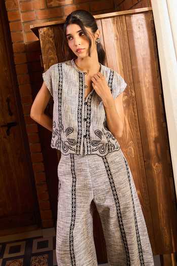 Needleten Textured Cropped Top 