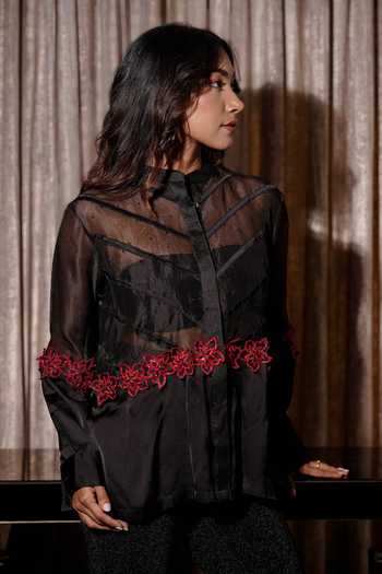 Midushi Bajoria 3D Floral Embellishment Shirt 
