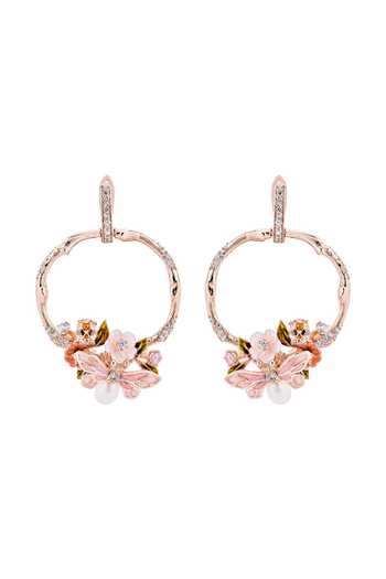 Miss Jo Wildflower Serenade Hoop Earrings 
