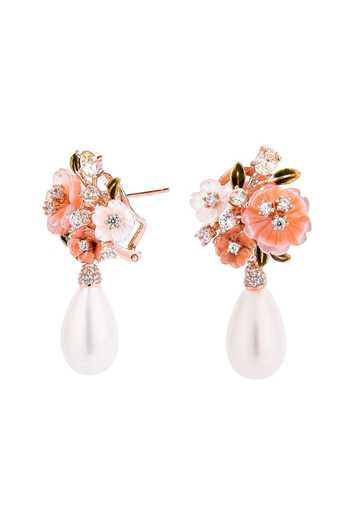 Miss Jo Pearl Bloom Drop Earrings 