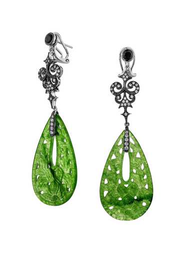 Miss Jo Mystic Floral Vine Dangler Earrings 