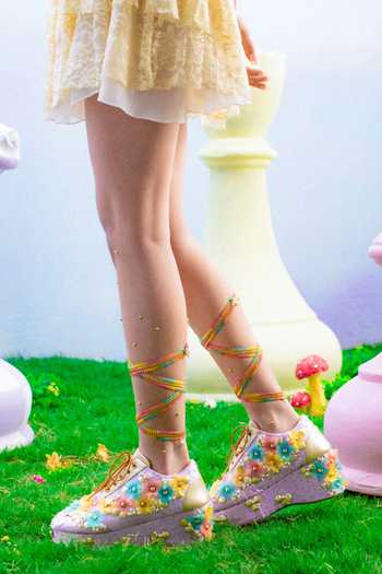 Around Always Zuzu Lilac Floral Platform Sneakers 