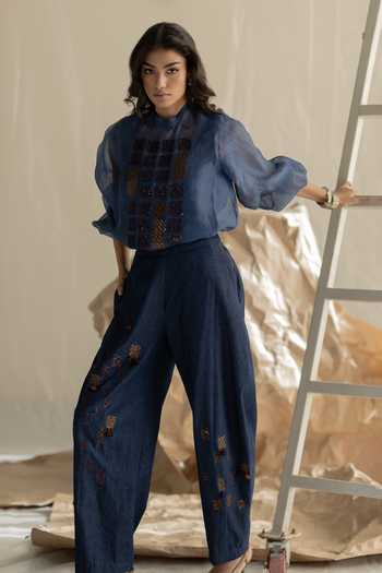 Pooja-Keyur Aari Embroidered Organza Top 