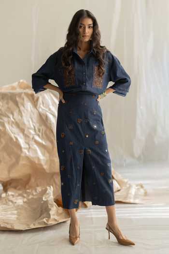 Pooja-Keyur Aari Embroidered Skirt 