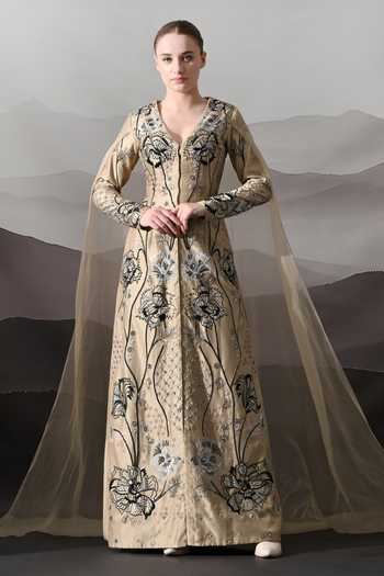 Samant Chauhan Floral Embroidered Gown 