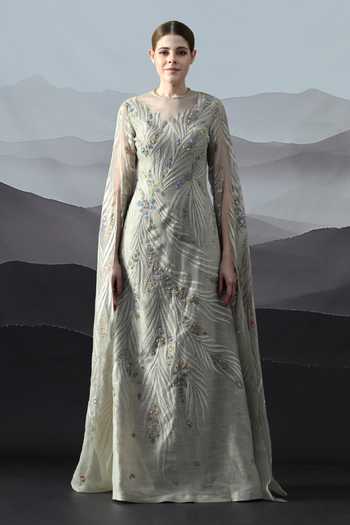 Samant Chauhan Floral Embroidered Gown 