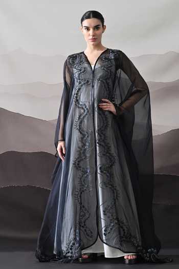Samant Chauhan Embroidered Organza Kaftan  