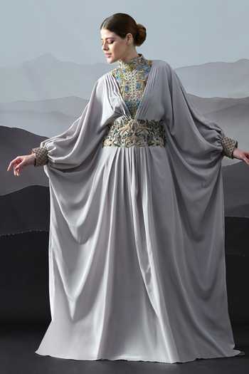 Samant Chauhan Hand Embroidered Crepe Kaftan 
