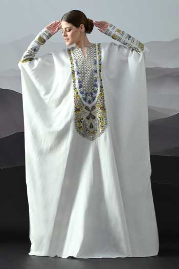 Samant Chauhan Hand Embroidered Linen Kaftan  