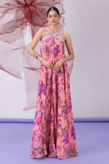 Vesture Chhalia Print Halter Neck Jumpsuit 