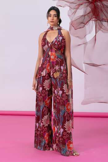 Vesture Mahira Printed Kurta Slit Palazzo Set 