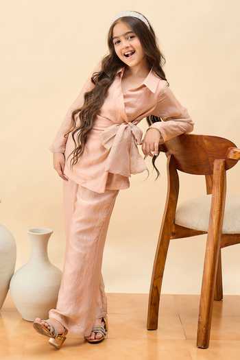 StyloBug Side Waist Tie-Up Top & Pant Set 
