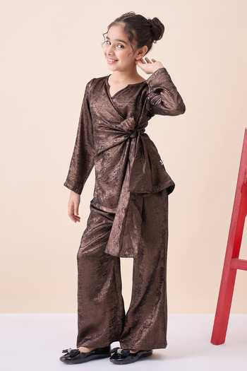 StyloBug Metallic Pattern Top & Pant Set 