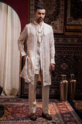 Char Chaand Linen Silk Kurta  