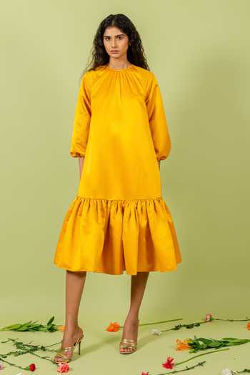 Swatee Singh Pleated Hem Dress 