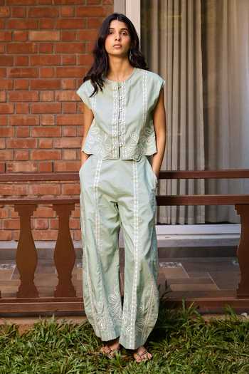 Needleten Sage Embroidered Pant