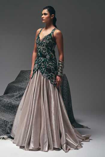 Nidhi Kejriwal Embroidered Net Flared Gown