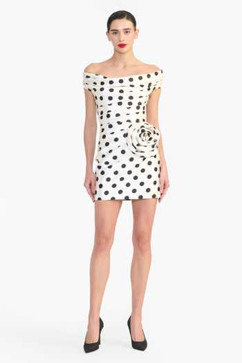 Gauri & Nainika Polka Dot Mikado Short Dress 