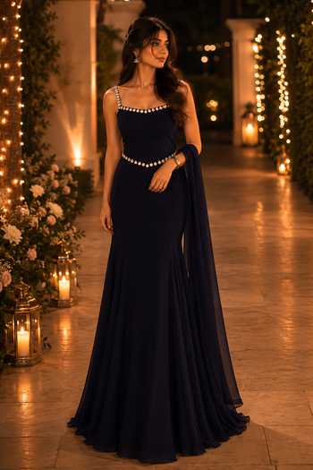 Label Lila Sapphire Embellished Blouse Lehenga Set