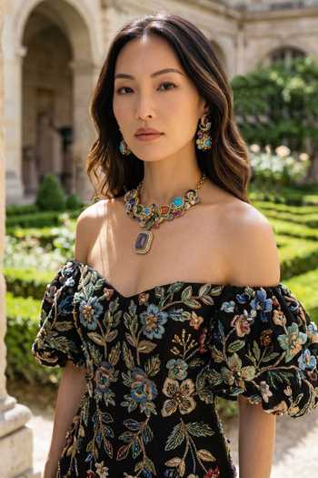 Amaara Jewels Vintage Royale Navratan Necklace Set 