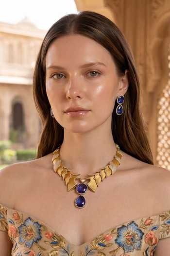 Amaara Jewels Azure Leaf Necklace Set 