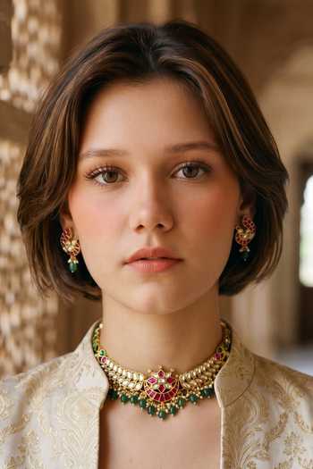 Amaara Jewels Noorvana Handcrafted Choker Necklace Set 