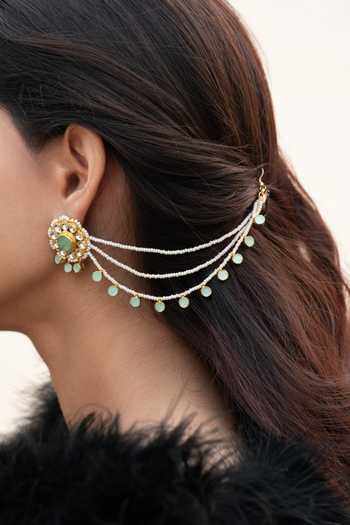 Do Taara Mint Kundan Embellished Earrings