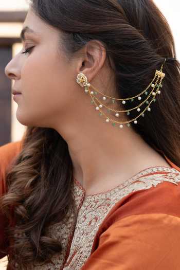 Do Taara Embellished 3 Layered Pair of Kaan Chains 