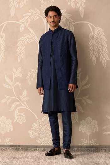 Ridhi Mehra Neel Embroidered Bundi Set 