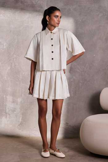 Tara And I Gajji Silk Boxy Shirt 