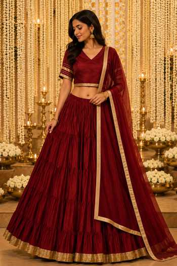 Label Lila Gathered Lehenga Set
